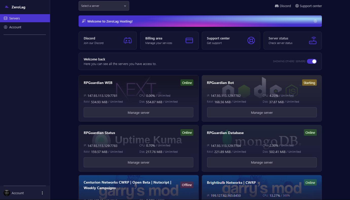 pterodactyl control panel